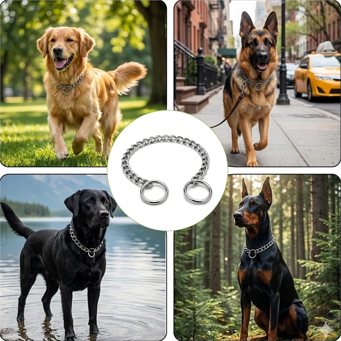 Collar de Cadena para Perros de Acero Inoxidable